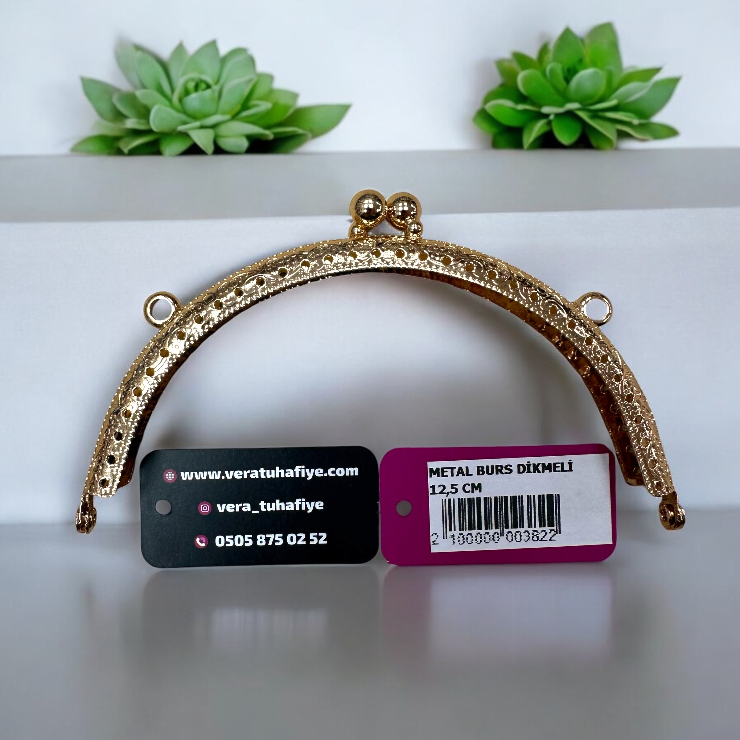 12.5 CM DİKMELİ BURS GOLD